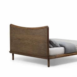 Carlton Bed By De La Espada -Home Furnishings Shop 061CarltonBedbyJasonMillerinblackoiledoakandByram471fabric back whitebkgrnd jpg