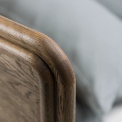 Carlton Bed By De La Espada -Home Furnishings Shop 061CarltonBedbyJasonMillerinblackoiledoakandByram471fabric detail12 whitebkgrnd