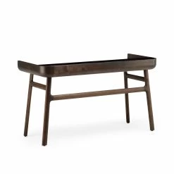 Harold Desk By De La Espada -Home Furnishings Shop 106HaroldDeskbyLucaNichettoinblackoiledwalnutandblackpaintedHDF back whitebkgrnd