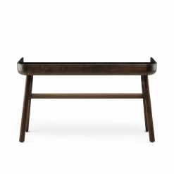 Harold Desk By De La Espada -Home Furnishings Shop 106HaroldDeskbyLucaNichettoinblackoiledwalnutandblackpaintedHDF back2 whitebkgrnd