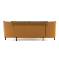 Dubois Bed Low Headboard With Tables By Luca Nichetto -Home Furnishings Shop 112LowDuboisBedbyNichettoinwalnutwithVidarandCanvasfabric back whitebkgrnd