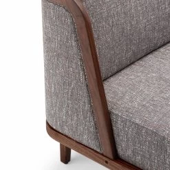 Throne Lounge Chair With Upholstery By Autoban -Home Furnishings Shop 269ThroneLoungeChairwithUpholsterybyAutobanforDeLaEspadainDanishoiledwalnutandSonar3153 detail1 whitebkgrnd