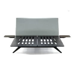 Hepburn Bed By Matthew Hilton -Home Furnishings Shop 351 Hepburn Bed by Matthew Hilton in black oiled ash and Sunniva 2 132 fabric with 351T Hepburn Side Tables no mattress