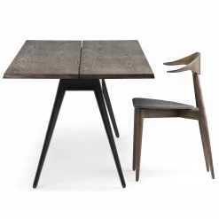 Welles Table By Matthew Hilton -Home Furnishings Shop 364JWellesTablebyMatthewHiltoninblackoiledashwithMantaDiningChair side whitebkgrnd