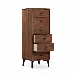 McQueen Tall Chest By Matthew Hilton -Home Furnishings Shop 369McQueenTallChestbyMatthewHiltoninDanishoiledwalnut open whitebkgrnd