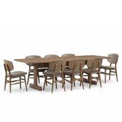 Refectory Fixed Table By Matthew Hilton For De La Espada -Home Furnishings Shop 405FMRefectoryFixedTablebyMatthewHiltonforDeLaEspadainoxidisedoakwith249ButterflyChairbyAutobanforDeLaEspadainoxidisedoakandPhlox243fabric 2 whitebkgrnd