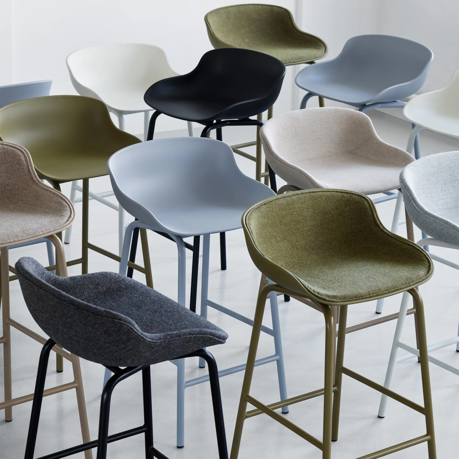 Hyg Barstool Upholstered With Steel Base By Normann Copenhagen 6 Hyg Barstool Upholstered With Steel Base By Normann Copenhagen - Image 4