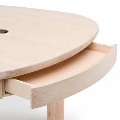 Twenty-Five Desk With Drawer By De La Espada Atelier -Home Furnishings Shop 683QTwenty FiveDeskwithDrawerbyDeLaEspadaAtelierinwhiteoiledash detail3 whitebkgrnd