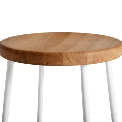 Clearance Cornet Bar Stool / H75cm / Cream White By Hay -Home Furnishings Shop 9303132009000 CornetBarStoolH75solidoakseat whitesteelbase Detail01 596fabf7 a7d8 4984 afde ab59bab837e8
