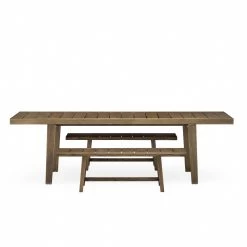 98.6°F Outdoor Dining Table By Lyndon Neri And Rossana Hu -Home Furnishings Shop 98.6 FOutdoorDiningTablebyNeri Huwith98.6 FOutdoorBenchinblackoiledEuropeanoak whitebkgrnd