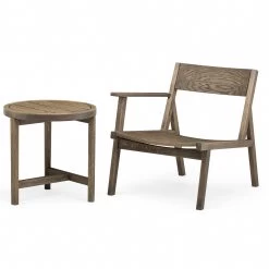 Home Furnishings Shop -Home Furnishings Shop 98.6 FOutdoorSideTablebyNeri Huwith98.6 FOutdoorOneArmedLoungeChairinblackoiledEuropeanoak whitebkgrnd