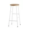 Clearance Cornet Bar Stool / H75cm / Cream White By Hay -Home Furnishings Shop AA586 A218 CornetBarStoolH75solidoakseat whitesteelbase