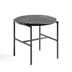 Rebar Side Table Round By Hay -Home Furnishings Shop AA704 A390 AB08 RebarRoundSideTablewithmarbletop dia45xH40 5 softblackframe