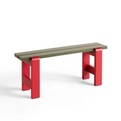 Weekday Bench By Hannes & Fritz For Hay -Home Furnishings Shop AD127 C953 AM99 WeekdayBenchDuoL111x23xH45cmolivewblacqueredpinewoodbenchtop wineredwblacqueredpinewoodframe