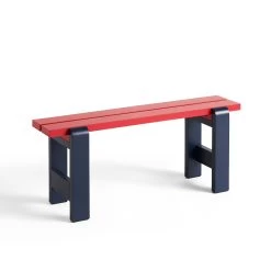 Weekday Bench By Hannes & Fritz For Hay -Home Furnishings Shop AD127 C953 AN02 WeekdayBenchDuoL111x23xH45cmwineredwblacqueredpinewoodbenchtop steelbluewblacqueredpinewoodframe