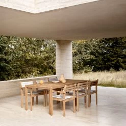 AH901 / AH902 Outdoor Dining Tables By Alfred Homann -Home Furnishings Shop AH502 AH901 AH912 teak untreated AH502S AH502B lifeoat1760 detail