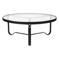 Adnet Coffee Table By Gubi -Home Furnishings Shop Adnet CoffeeTable Circular 100 Leather Black large