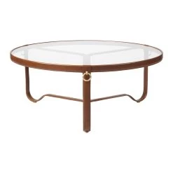 Adnet Coffee Table By Gubi -Home Furnishings Shop Adnet CoffeeTable Circular 100 Leather Tan large