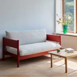 Arbour Club Sofa By Hay -Home Furnishings Shop ArbourClubSofaMode009wineredwblacquerbeechbase Koficlearreededglasstabletopwblacqueroakframe