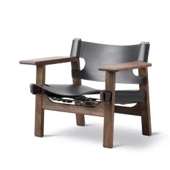 Spanish Chair By Fredericia -Home Furnishings Shop BM 2226 blackleather walnut v2