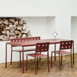 Balcony Dining Bench By Ronan And Erwan Bouroullec For Hay 22 Balcony Dining Bench By Ronan And Erwan Bouroullec For Hay -Home Furnishings Shop BalconyDiningBenchL114ironredpowdercoatedsteel BalconyTableL190xW87xH74ironredpowdercoatedsteel BalconyDiningChairironredpowdercoatedsteel