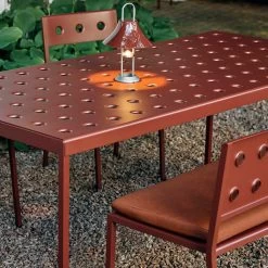 Balcony Dining Bench By Ronan And Erwan Bouroullec For Hay 21 Balcony Dining Bench By Ronan And Erwan Bouroullec For Hay -Home Furnishings Shop BalconyTableL190 BalconyDiningBenchironred BalconySeatCushionredcayenne MousquetonLampironred