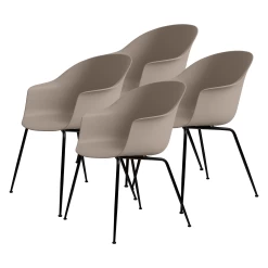 Bat Dining Chair Conic Base Unupholstered By Gubi -Home Furnishings Shop Bat DiningChair Colli 4 Conic Unupholstered Black NewBeige ItemNr 10029378 F3Q