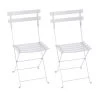 Clearance Pair Of Bistro Metal Chairs / Cotton White By Fermob -Home Furnishings Shop BistroMetalChairPair White