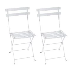Clearance Pair Of Bistro Metal Chairs / Cotton White By Fermob