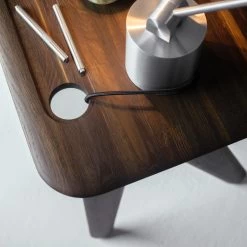 Slab Desk By Tom Dixon -Home Furnishings Shop Boom Light Detail with Cube Alloy Pen