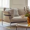Clearance Can 2-Seater Sofa In Chrome / Natural / Ruskin Elk By Hay -Home Furnishings Shop CAN 2 Seater chromed frame natural canvas cover Ruskin 05 uph Tulou Coffee Table mocca Bottoms Up Vase L amber Eclectic col. 2018 cream e0013ce1 2f23 49a4 97a4 e402cead3966