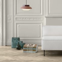 Modern Line Dining Sofa By Gubi -Home Furnishings Shop Collar lamp terracota modern line sofa