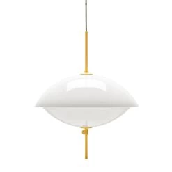 Fritz Hansen Clam Pendant Light By Ahm & Lund 13 Fritz Hansen Clam Pendant Light By Ahm & Lund -Home Furnishings Shop FH Clam White Glass BrassClosed