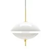 Fritz Hansen Clam Pendant Light By Ahm & Lund -Home Furnishings Shop FH Clam White Glass BrassOpen2