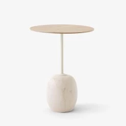 Lato LN8 & LN9 Side Table By &Tradition -Home Furnishings Shop LatoLN8 CremaDivaMarble amp LacqueredOak