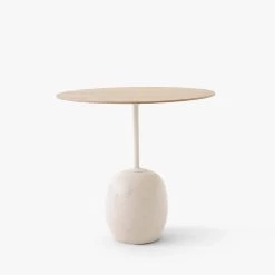 Lato LN8 & LN9 Side Table By &Tradition -Home Furnishings Shop LatoLN9 CremaDivaMarble amp LacqueredOak