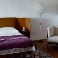 Dubois Bed Low Headboard With Tables By Luca Nichetto -Home Furnishings Shop LowDuboisBedandStanleyArmchairbyNichetto photobyYukiSugiura