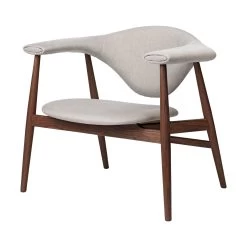 Masculo Lounge Chair Upholstered Wood Base By Gubi