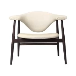 Masculo Lounge Chair Upholstered Wood Base By Gubi 15 Masculo Lounge Chair Upholstered Wood Base By Gubi -Home Furnishings Shop Masculo LoungeChair Wood FullyUpholstered SmokedOakFinish GUBI Harp 24 Front