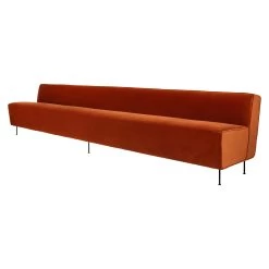 Modern Line Dining Sofa By Gubi -Home Furnishings Shop ModernLine DiningSofa 350 4 Leg FullyUpholstered Black GUBI Velluto 641 F3Q