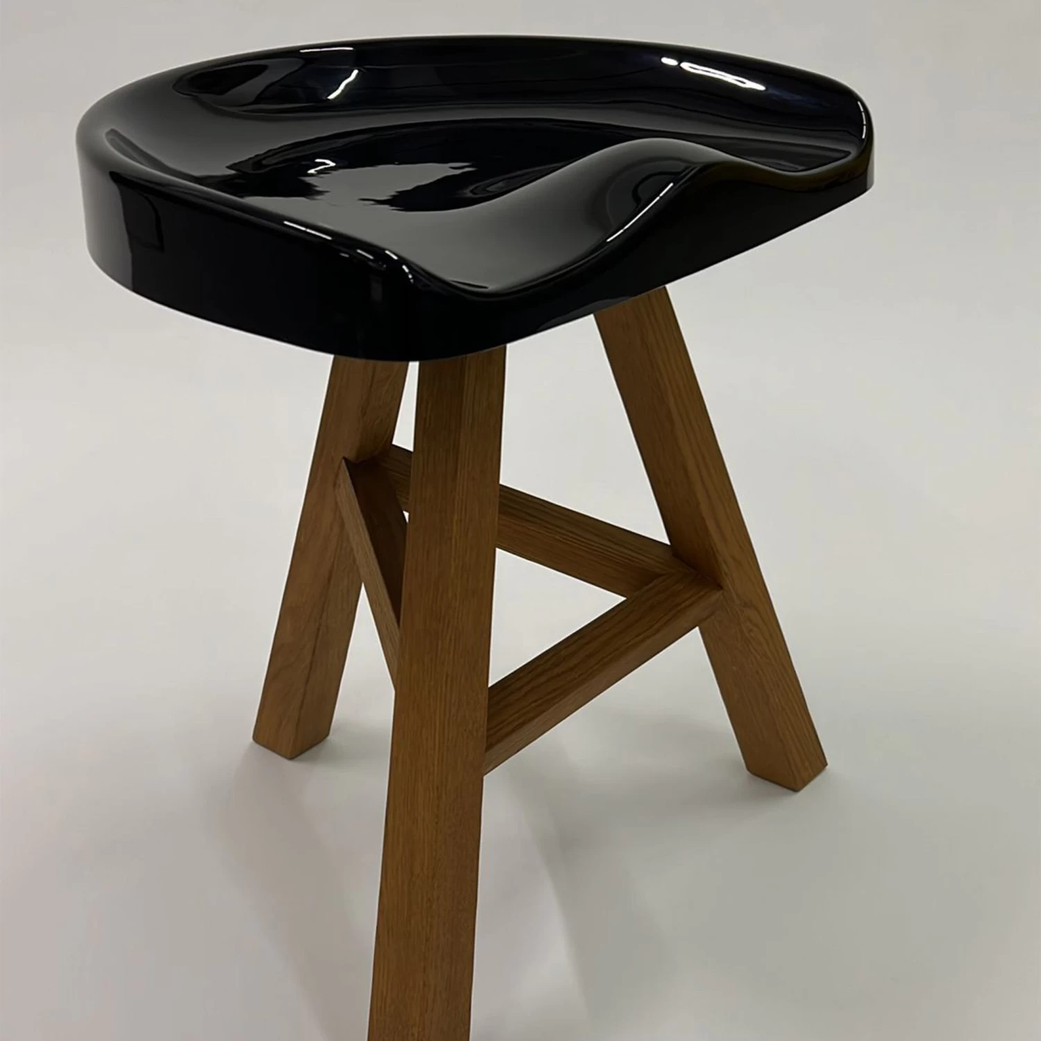 Clearance Low Heidi Stool / Black / Oiled Oak By Established & Sons 3 Clearance Low Heidi Stool / Black / Oiled Oak By Established & Sons