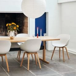 Passerelle Table Timber Tabletop By Hay -Home Furnishings Shop PasserelleTableL300xW95xH74wblacqueredoaktabletop frameandedgeblackpowdercoatedcrossbar AAC222melangecreamshellwblacqueroakbase RicePaperShadedia80classicwhite