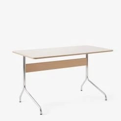 Pavilion Desk AV16 By Anderssen & Voll For &Tradition -Home Furnishings Shop PavilionAV16 Chromew.MushroomLinoleum amp ClearLacqueredOak