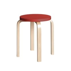Stool E60 By Artek 31 Stool E60 By Artek -Home Furnishings Shop Stool E60 clear lacquer top red JPG