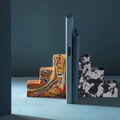 Swirl Stepped Bookends Set Of 2 By Tom Dixon -Home Furnishings Shop SwirlSteppedBookendsLifestyle