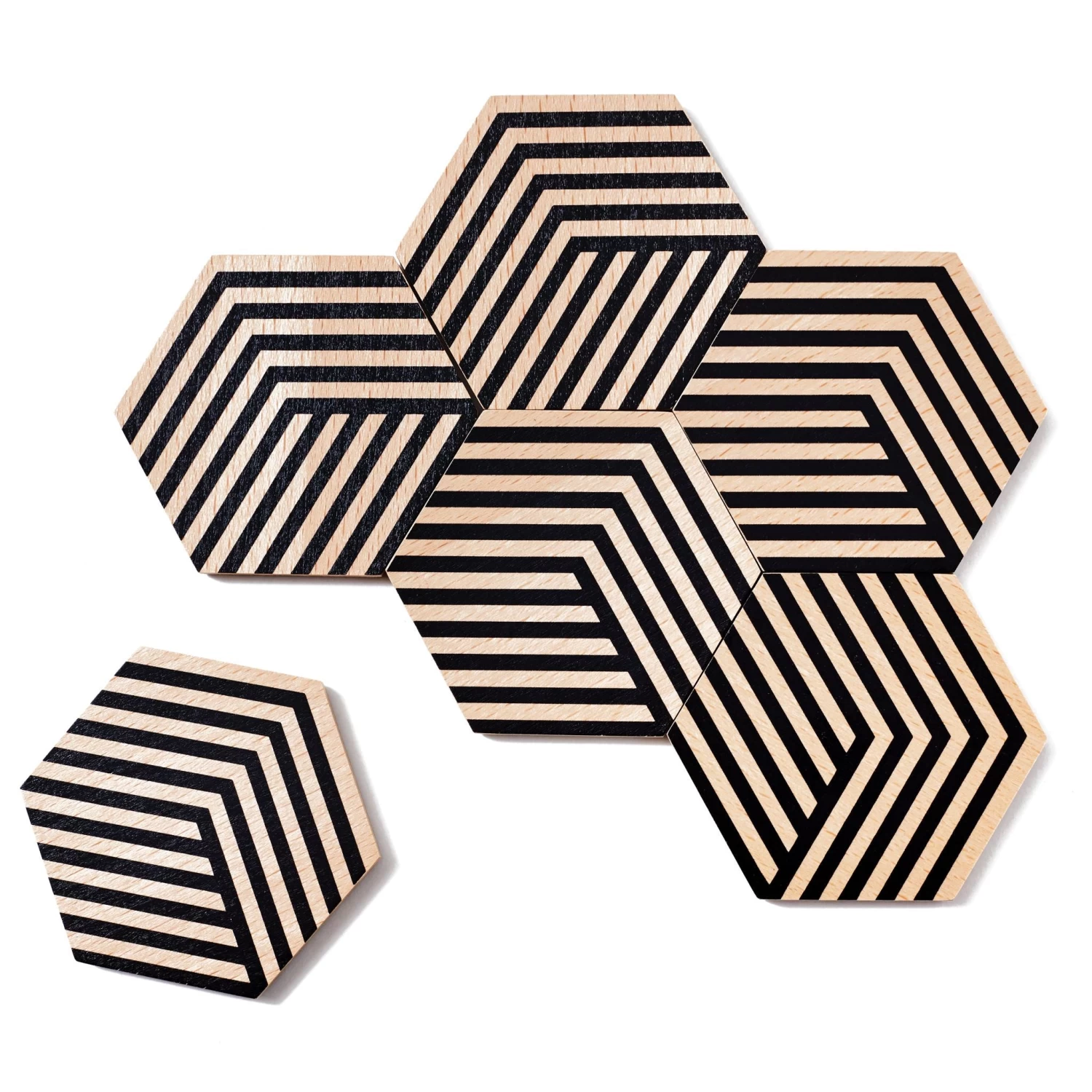 Optic Black Table Tiles By Areaware 3 Optic Black Table Tiles By Areaware