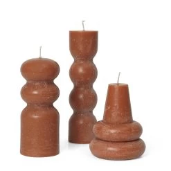 Set Of 3 Torno Candles In Amber By Ferm Living