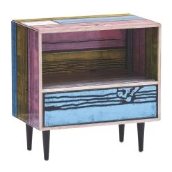 Wrongwoods Night Table By Established & Sons 11 Wrongwoods Night Table By Established & Sons -Home Furnishings Shop WRONGWOODS L585 night table pink with blue 01 R Woods S Wrong PeterGuenzel EstablishedSons 300dpi