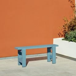 Weekday Bench By Hannes & Fritz For Hay -Home Furnishings Shop WeekdayBenchL111azurebluewblacqueredpinewood