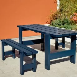 Weekday Table By Hannes & Fritz For Hay -Home Furnishings Shop WeekdayTableL180 WeekdayBenchL140steelbluewblacqueredpinewood f69a57bc 8fb1 4f23 9f75 7a36d4b9a726